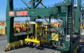 Europe Cargo Discharge Hybrid Straddle Carriers at Antwerp