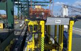 Europe Cargo Discharge Hybrid Straddle Carriers at Antwerp