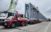 Megalift with Extraordinary Transport of 110m-Long Beam