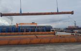 Europe Cargo Handle Transshipment Breakbulk Operation of Steel Pillars