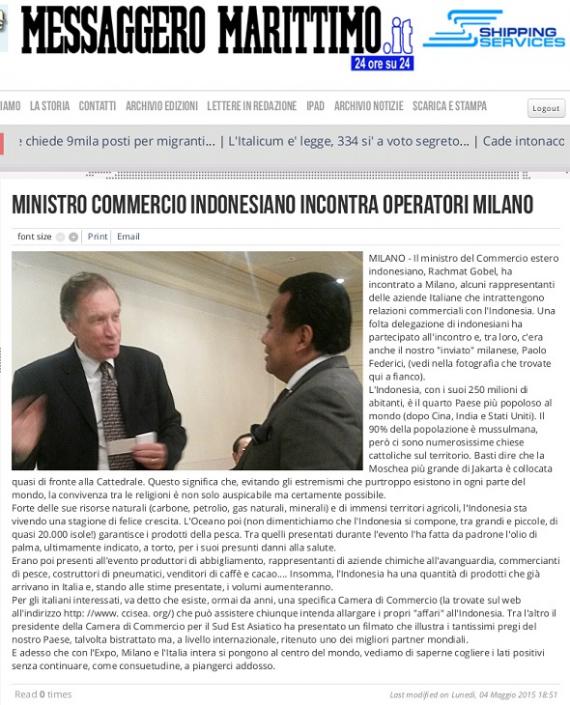 Indonesian Minister meets with Fortune International Transport