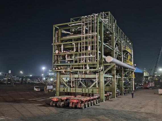 EXG with Seamless Execution of Pipe Rack Module Loadout Operation