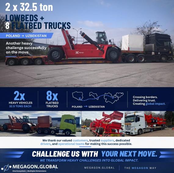Megagon Handle Transport of Heavy Cargo to Uzbekistan